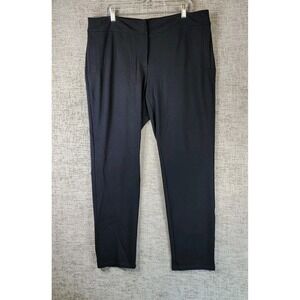 Eileen Fisher Milano Viscose Knit Slim Pants Womens 1X Black Stretch 40x31 EUC